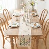 Beige Soft Chain Embroidery Wild Floral Spring Table Runner, Seasonal