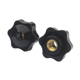 MOOPW Star Nuts Grip Nuts - 10 Pieces Clamping Screw Plastic Knurl Knob Through Hole Copper Core Internal Thread Hexagon Hand Grips Nut M5 M6 M8 M10