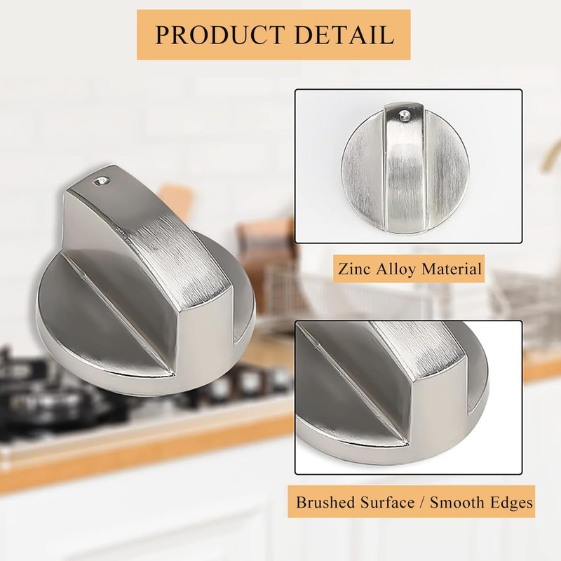 Vikrami lighting 6 Pcs Gas Stove Control Knobs, Metal 6mm