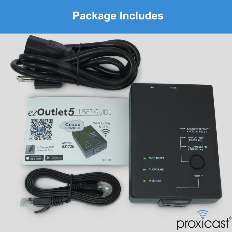 ezOutlet5 - Internet Enabled IP & Wi-Fi Remote Power Switch