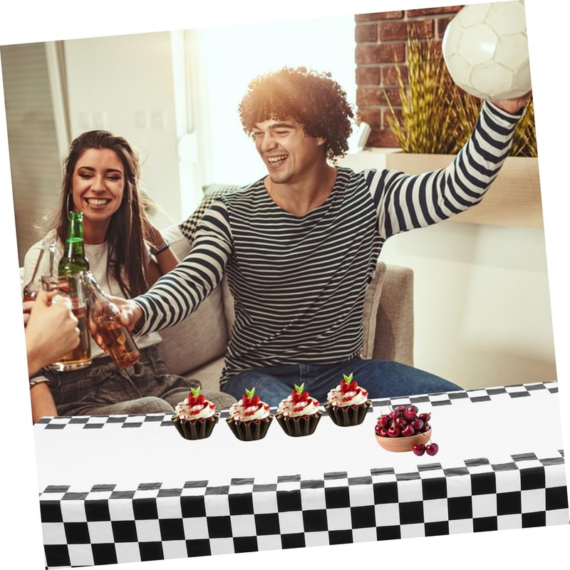 WHAMVOX 2pcs Gingham Racing Tablecloth Rectangular Checkered Table Cover Elegant