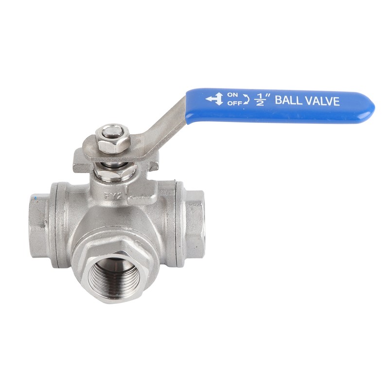 Stainless Steel SUS304 Pipe T Port Ball Valve Three Way