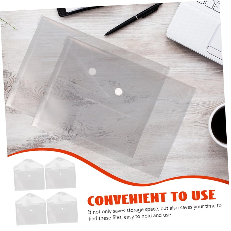 TEHAUX 12 File Pockets Clear Bag with Snap Buttons for