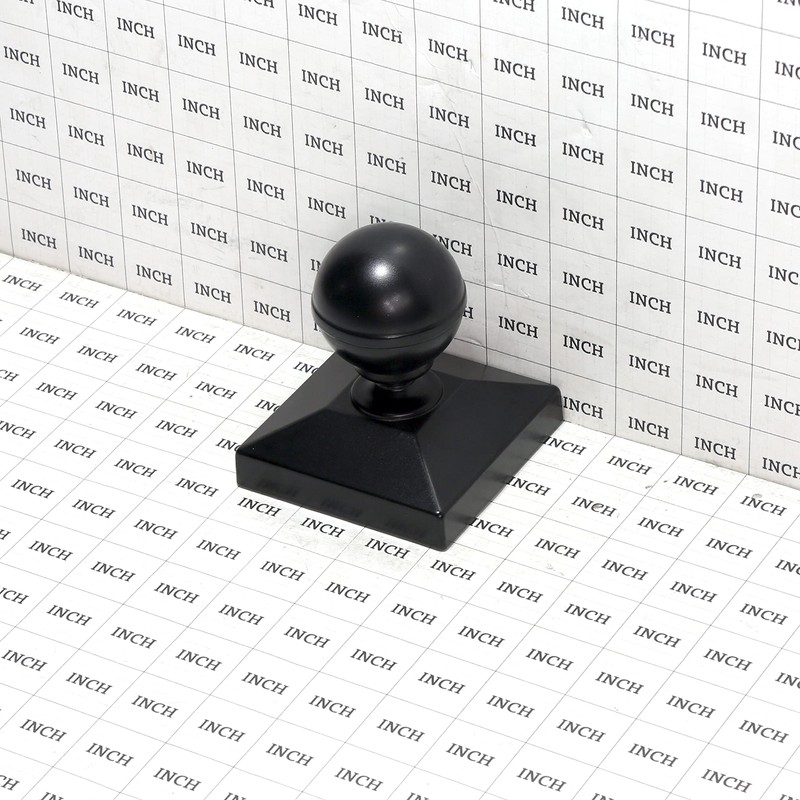 Plum Fittings 3" x 3" Square Black Aluminum Ball Post