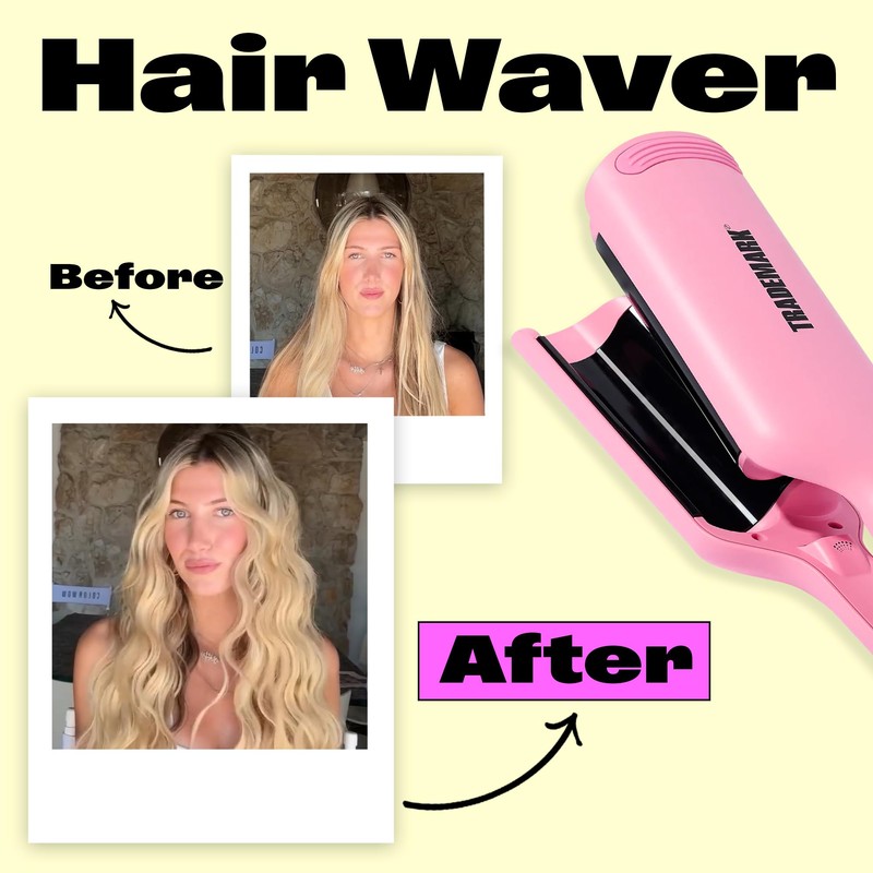 Trademark Beauty Hair Waver - Double Barrel Hair Crimper, Beach