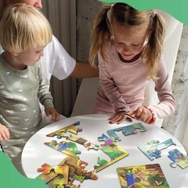 Vemkel Wooden Puzzle Professions, Games from 3 Years, Wooden Puzzle from 3 Years, Jigsaw Puzzle, Educational Games from 3 Years, Preschool Games - 6 Puzzles