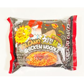 ,Volcano Chicken Noodle, Spicy Korean Instant Ramen, Extra Hot, 140g,10 Packs
