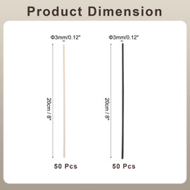 uxcell 100Pcs Reed Diffuser Sticks Set, Fiber Fragrance Flower Reed Diffuser Replacement Refill Sticks Flower Decor for Home, Hotel, Office (Beige Black)