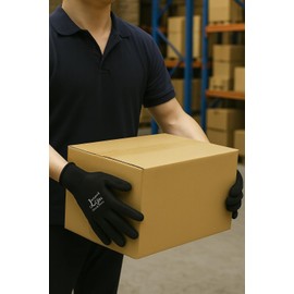A-435 Sofcatchlite Natural Rubber Backless Gloves, 10 Pairs, Black, L