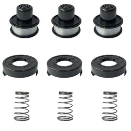 esmusssein 3PACK Strimmer Line & Cover,Spool Line +Cap with Spring for A6226 GL250 GL310 GL360 String Trimmers,Replacement Spool & Line 3+3+3(3 x spool line + 3 x caps + 3 x springs)
