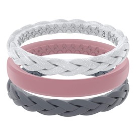 Stackable Serenity Silicone Ring by Groove Life - Breathable Rubber Wedding Rings for Women, Lifetime Coverage, Unique Design, Comfort Fit Ring - Size 7