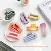 Feminine Fashion Matte Large Square Hair Clip with Vintage Perforated Design Shark Clip Wine 10.5CM- 20ea