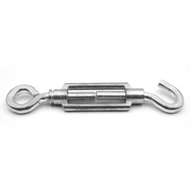 Design61 Set of 2 Turnbuckles M6 x 60 mm Wire Tensioner Hook/Eye Tensioner Hook for Wire Fences Washing Line Awning Ropes
