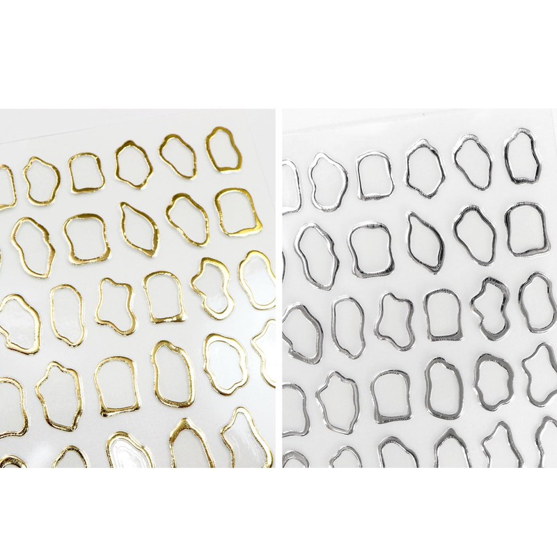 Nail Sticker Frame Frame [Gold & Silver] Gold & Silver