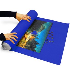 Lavievert Giant Puzzle Roll Mat Puzzle Storage Puzzle Saver, Long Box Package, No Folded Creases, Store Jigsaw Puzzles Up to 3,000 Pieces - Blue