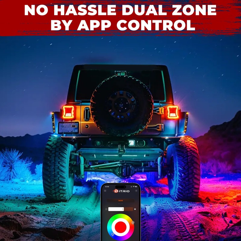 4 Pods Five Sided RGB Rock Lights for Trucks Jeep