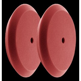 HI-BUFF 8" Foam Buffing Pads, Fits 7" Backer, Slant Design, Hook & Loop (2 Pack) - Burgundy Medium Cut