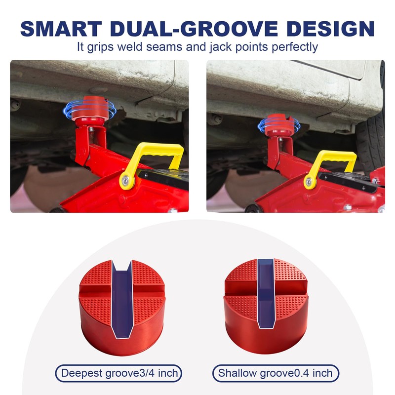 Pinch Weld Jack Pad,Two Depths X-Grooves Universal Floor Jack Pad
