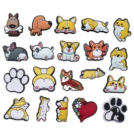 Corgi-Schuhanhänger für Clog-Schuhe, niedliche Hundeschuh-Dekorationen für Jungen und Mädchen, Cartoon-Welpenpfoten-Schuh-Zubehör für Crocs, Sandalen, Armbänder, Rucksäcke, Geschenke für