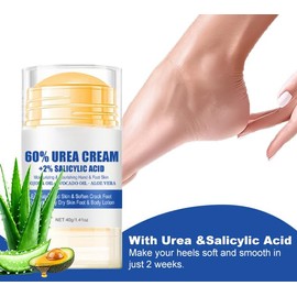 Fußpflege für Fusscreme Sehr Trockene Füsse, Urea creme 60 prozent, 60g, Hydrating and Anti-Cracking Foot Cream, Heel Balm lindert Juckreiz für Trockene, Rissige Füße, Fersen, Ellbogen
