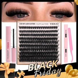 Fluffy False Eyelashes Kit, 1 Set Mixed Length Individual False Lash Cluster with Eyelash Bond & Seal & Tweezers & Glue Remover, Eye Makeup Accessories, Christmas Gift