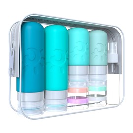 Zafit 18 Pack travel Bottles for Toiletries, TSA Approved Silicone Travel Containers Leak Proof Refillable Travel Accessories for Shampoo Conditioner Lotion Body Wash(Multicolored H)