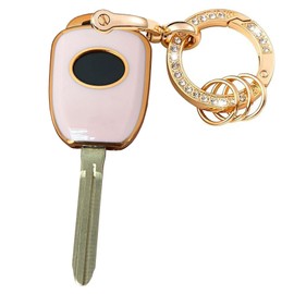 Rilnaewn Keyless Entry Systems for Toyota Key Fob Cover Fit for 2014-2017 Toyota Camry Corolla Highlander Rav4 Smart Key (3-Button-Pink-Gold)