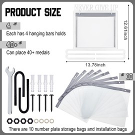Moxweyeni Race Medal and Bib Display Medal Hanger Running Bib Holder Wall Mounted Hanging Rack Stands Gifts for Runners(White,13.78 x 12.6 Inch,Groovy)