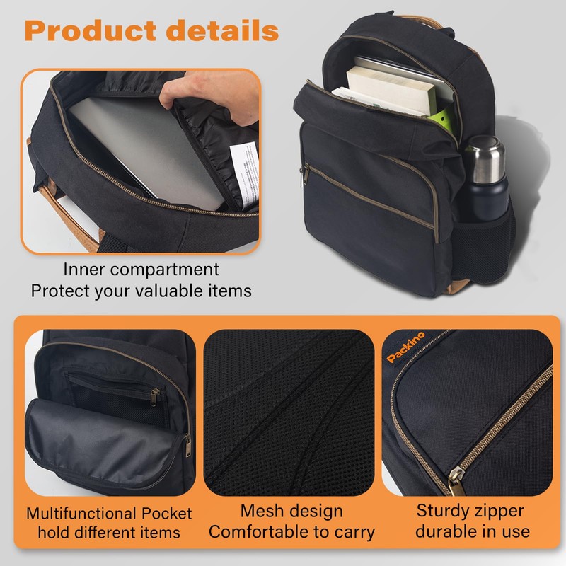 Packino 24L Travel Laptop Backpack, Business Anti Theft Slim Sturdy