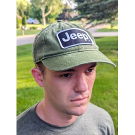 Jeep Premium Chino Twill Embroidered Patch Text Logo Hat - Green