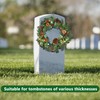 2 Pcs Christmas Headstone Wreath Hanger- Fit 6"-11" Adjustable Cemetery