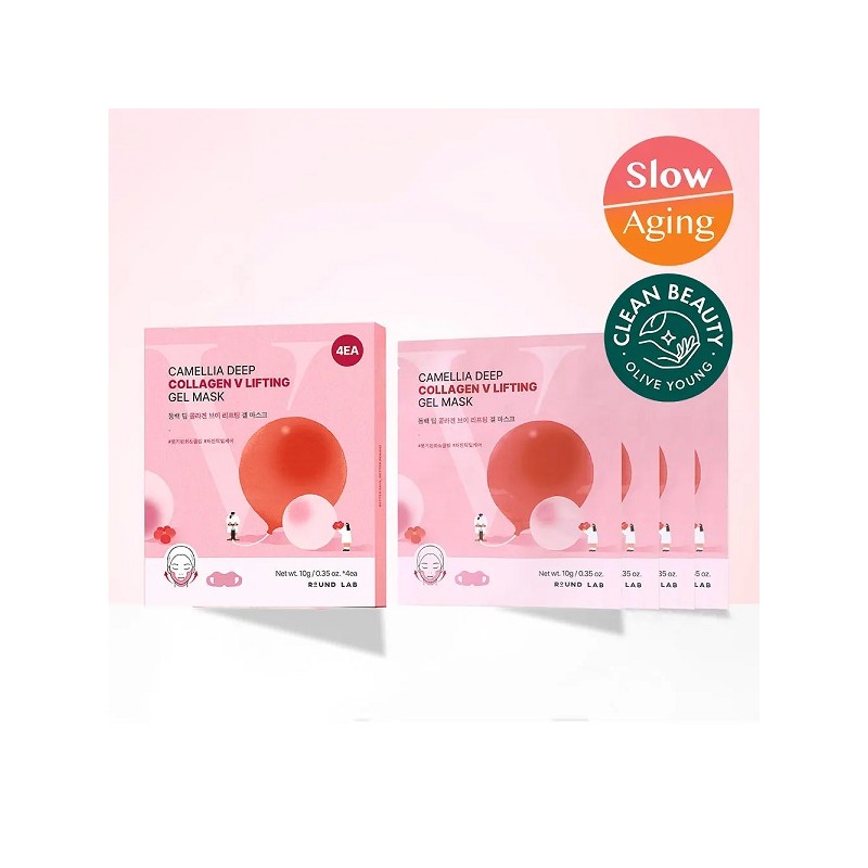 Round Wrap Camellia Deep Collagen V Lifting Gel Mask (4