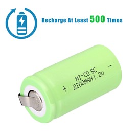 Odstore Ni-Cd Rechargeable C Battery Sub C 1.2V 2200mAh Batteries C Size 16-Pack (Green)