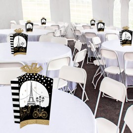 Big Dot of Happiness Stars Over Paris - Table Decorations - Parisian Themed Party Fold and Flare Centerpieces - 10 Count