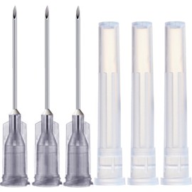 100 Pack 22Ga 1 Inch Sterile Disposable Injection Needle with Cap for Scientific and Industrial Dispensing Needl Accessories (22Ga)