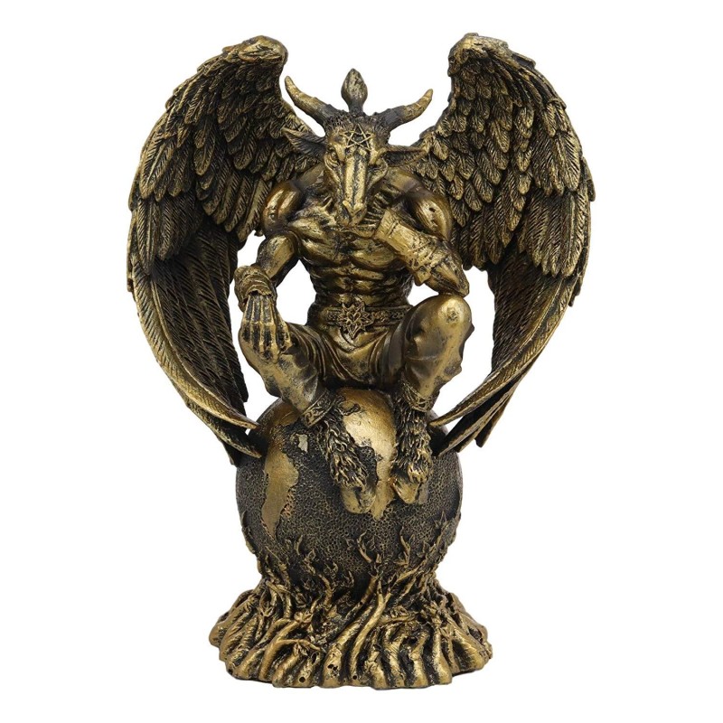 Sabbatic Goat The Thinker Baphomet Sitting On The Globe Statue