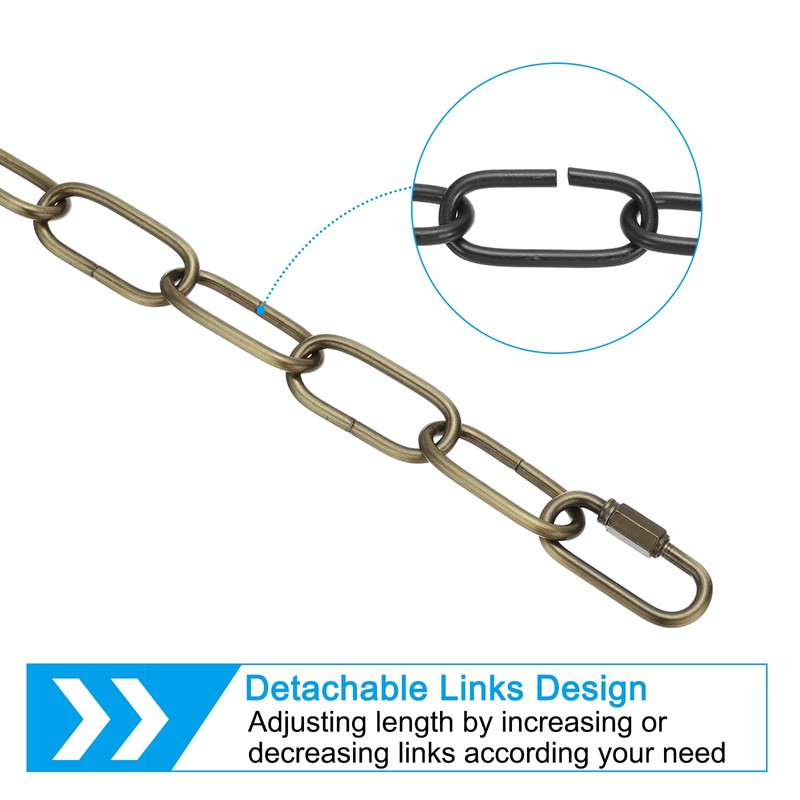 PATIKIL 6ft Lighting Hanging Chain, Metal Loop Chain with Quick