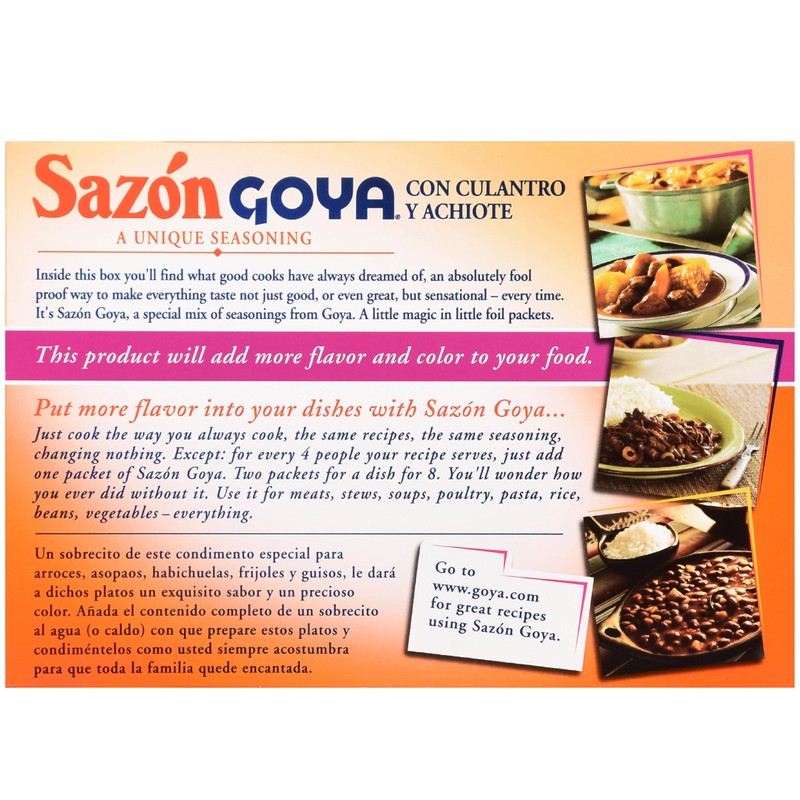 Goya Sazón Seasoning with Coriander & Annatto, Spices for Cooking