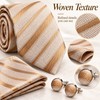 Champagne Gold Striped Silk Tie Gift Set for Men with