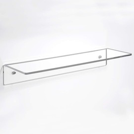 Zeigis Wall Shelf 300 mm Wide, 100 mm Deep, Acrylic Gas, Acrylic Shelf, Wall Shelf, Wall Bracket, Transparent, Goods Presentation, Clear