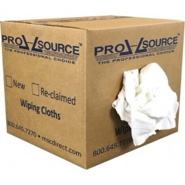 PRO-SOURCE 10 Lb Box PRO-SOURCE Reclaimed White Cotton T-Shirt Cloth Shop Rags