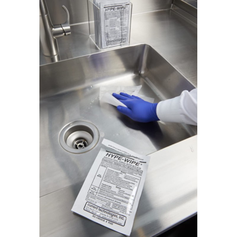 Current Technologies 9103 Hype-Wipe Bleach Towelette (Pack of 100)