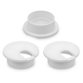 3 PCS 1-1/2 Inch White Desk Grommet, Computer Cord Grommet Hole Cover for Cables, ABS Plastic Cable Wire Hole Covers for Home Office Cord Organizing