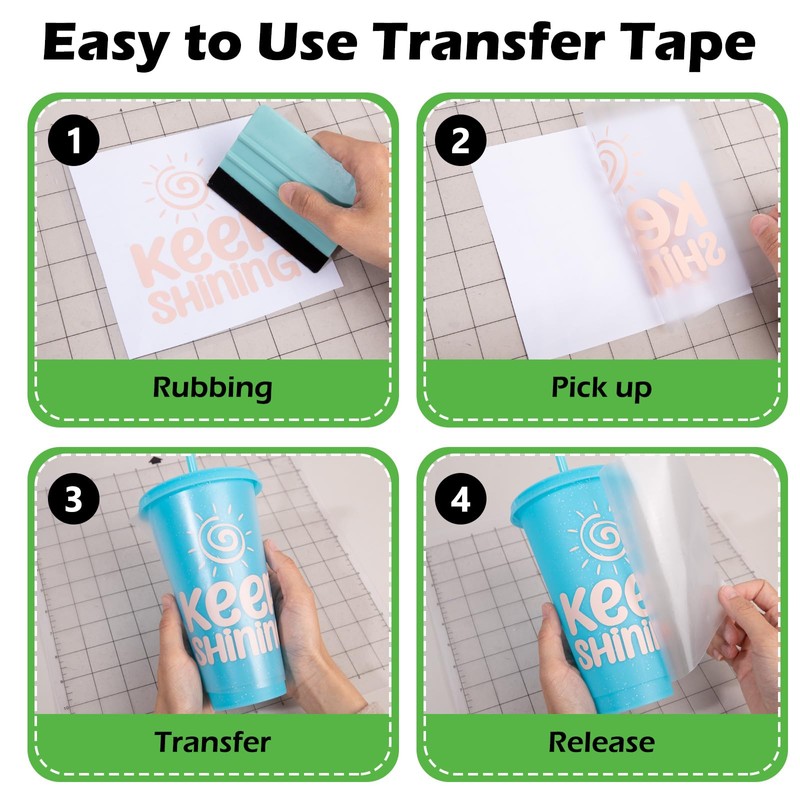 TECKWRAP Clear Transfer Tape for Vinyl, Medium Tack & Adhesive