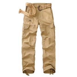 mosingle Women's Cotton Casual Military Cargo Hiking Combat Work Pants with Pocket#2087-Khaki-8