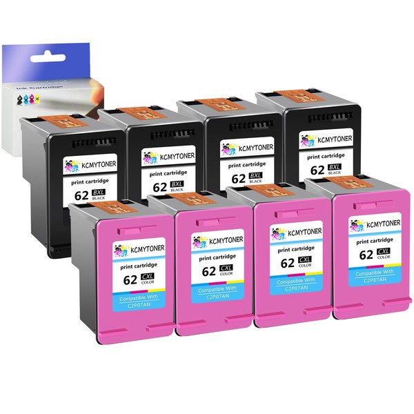 KCMYTONER 62XL Remanufactured Ink Cartridge Replacement for HP 62 XL