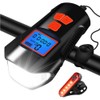 Bike Light Set,Bicycle Headlight with Horn andSpeedometer Odometer,USB Rechargeable Bicycle