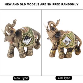 Feng Shui Elephant Statues, Lucky Feng Shui Green Elephant Sculpture Wealth Figure Collectible Figure Home Decor Feng Shui Ornament (#2)