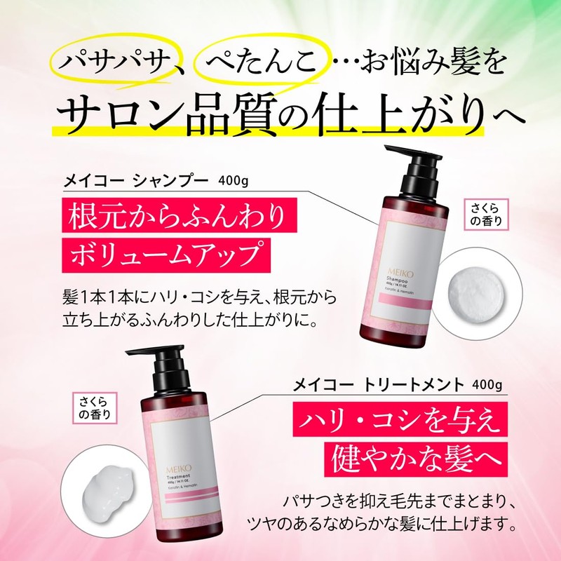 Hemathin Keratin Formula Shampoo for Aging Hair Care, Lustrous Hair,