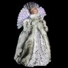 NORTHLIGHT 16" Lighted Fiber Optic Angel in Silver Gingham Coat
